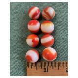 8 Orange and White Swirls 5/8"