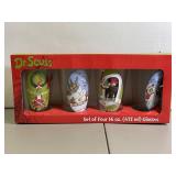 Set of 4 How The Grinch Stole Christmas Glass Cups