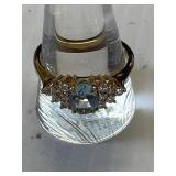 Ring with blue topaz style stone