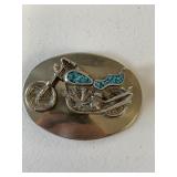 Belt Buckle Turquoise Motorcycle