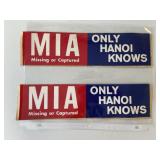VIETNAM ERA LOT OF 2 ORIGINAL Bumper MIA KIA