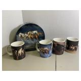 Set of 4 Horse / Western Mugs In The Box