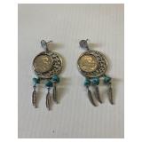 Buffalo Nickel Dream Catcher Earrings