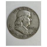 1952 D Franklin Silver Half Dollar