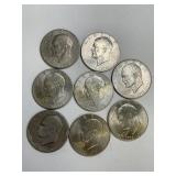 8 Large Ike Bi-Centennial Dollar Coins
