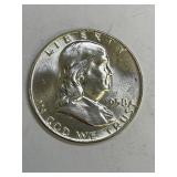 1958 D BU - Prooflike Franklin Silver Half Dollar