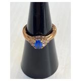 Oval cut blue sapphire like ring