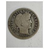 1916 S Barber Silver Dime