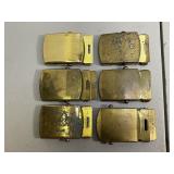 Lot of Vintage Brass Belt Buckles