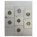 7  Mercury Dimes - Silver
