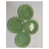 4 JADITE SAUCERS