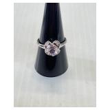 Size 7 1/2 Ring Sterling ESPO pink hue stone