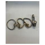 4 watches parts only Major 10kt GP Bezel 2 timex