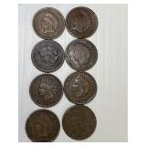8 Different Date Indian Cents
