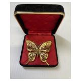Vintage Trifari Butterfly Brooch W/ Box Marked Tri