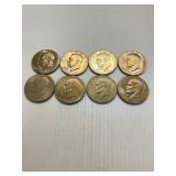 8 Large Ike Bi-Centennial Dollars