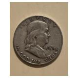 1954 D Franklin Silver Half Dollar