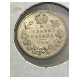 1899, 1904, 1905, 1902, 1917 Old Canadian Silver