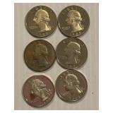 Proof Quarters 83-S, 87-S, 88-S, 89-S, 93-S, 98-S