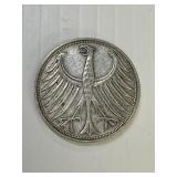 1951 f Germany 5 Deutsche mark silver coin