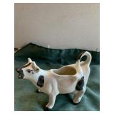 Unmarked Grey and White cow creamer