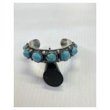 Turquose Silver Bracelet 2.17 oz Total Weight W/ S