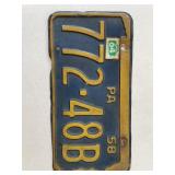 1958 PA License Plate
