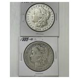 1888-O, 1901-O Morgan Silver Dollars x2