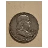 1957 D Franklin Silver Half Dollar