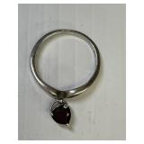 Silver Heart Shape Ring Size 9 Marked 925