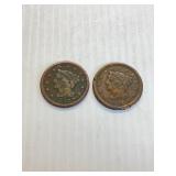 1847 & 1851 Large Cent x2