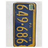 1958 PA License Plate
