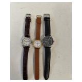 3 large face watches work nice Perry Ellis Swiss