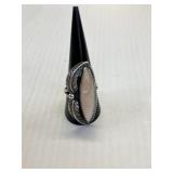 Mother of Pearl Silver Ring Size 8 1/2 Unmarked