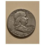 1952 S Franklin Silver Half Dollar