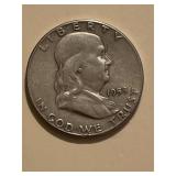 1953 S Franklin Silver Half Dollar