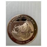 US Enters Korean War Brass Medallion