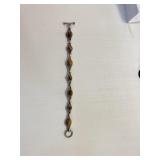 Tigers Eye Silver Bracelet Marked 925