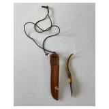 Homemade Knife w/deer horn & sheath
