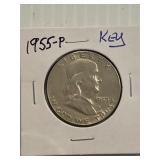 1955 Franklin Half Dollar Key Date