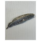 Silver Feather Pin Marked Sterling Jewelart