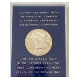 Colorado Centennial Medal Denver Mint