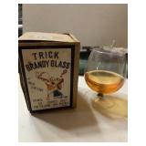 Trick Brandy Glass Japan Vintage