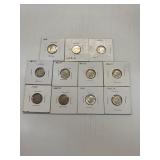 11 Different Date Roosevelt Silver Dimes
