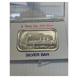 Congratulations 1 Ounce Silver Bar
