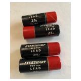 4 Containers of Eversharp Red Top Lead 1 3/8" USA
