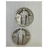 2 Standing Liberty Quarters