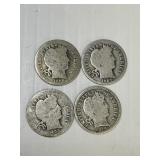 4 Different Date Barber dimes