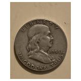 1954 S Franklin Silver Half Dollar