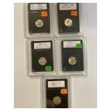 1946 FB, 1951-S, 1951-D, 1950, 1955-D High Grade S